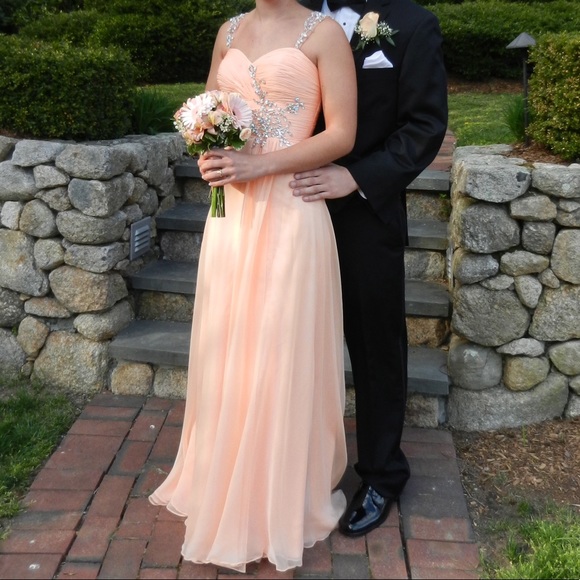 MacDuggal Peach/Pink Prom Dress - Picture 9 of 11